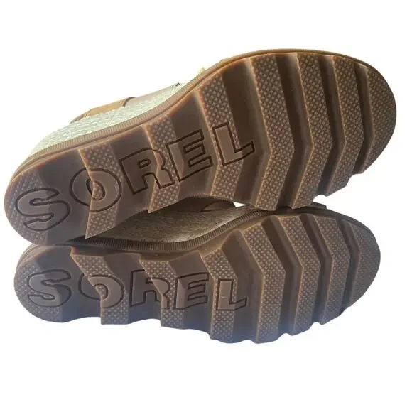 Sorel Joanie II Slingback Wedge Camel Leather Tan Strappy Platform Sandal US 6.5 - Picture 9 of 9